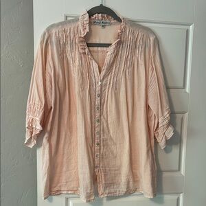 Pink Ruffle Blouse by JP and Mattie